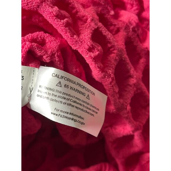 English Factory Mock Neck Popcorn Textured Knit Bubble Sleeve Top XS Pink - Picture 11 of 12